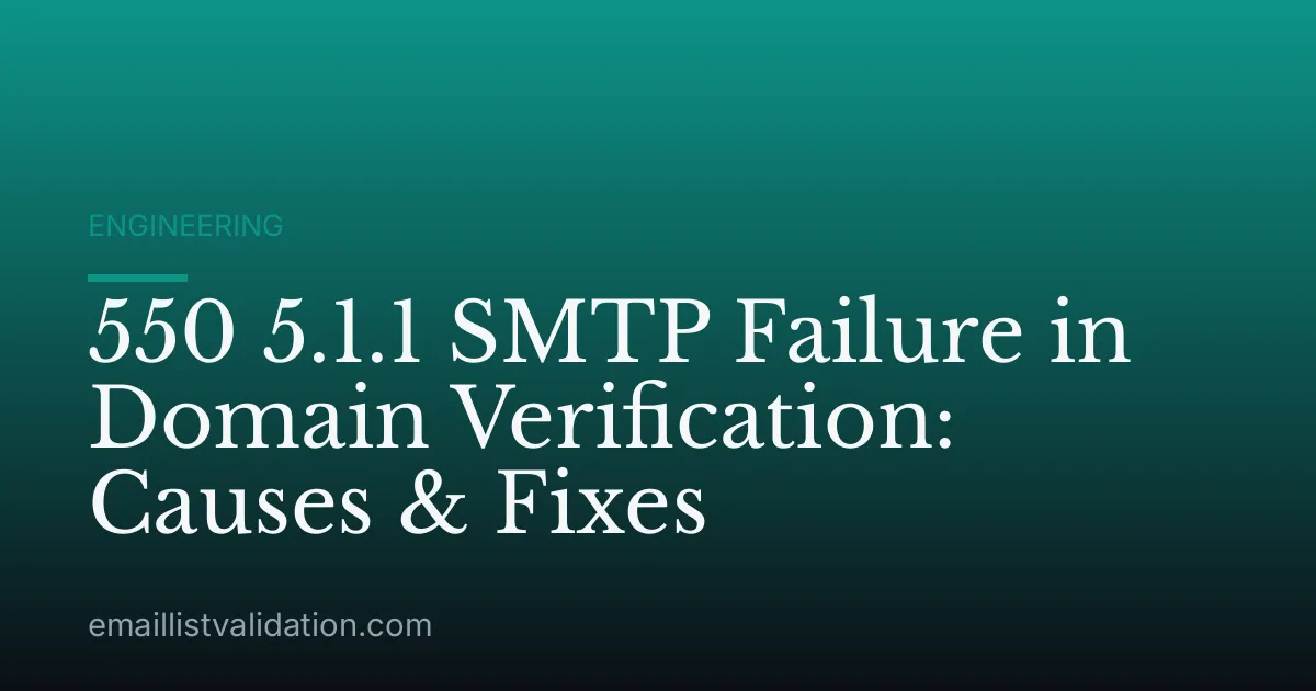 550 5.1.1 SMTP Failure in Domain Verification: Causes & Fixes