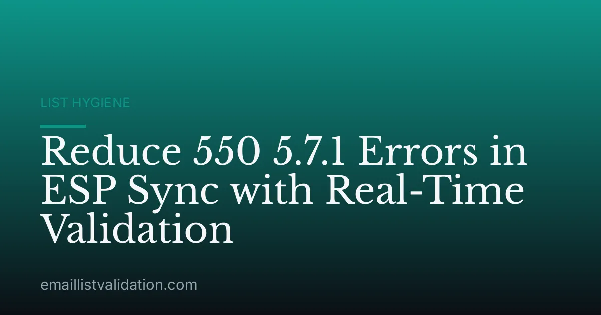 Reduce 550 5.7.1 Errors in ESP Sync with Real-Time Validation