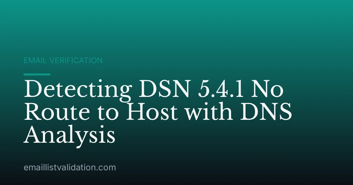 Detecting DSN 5.4.1 No Route to Host with DNS Analysis