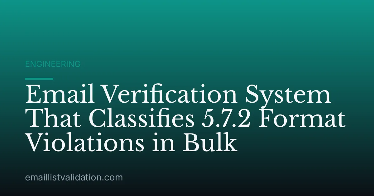 Email Verification System That Classifies 5.7.2 Format Violations in Bulk