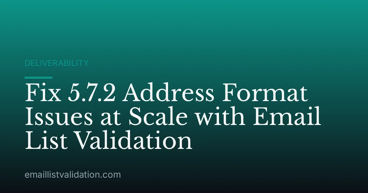 Fix 5.7.2 Address Format Issues at Scale with Email List Validation