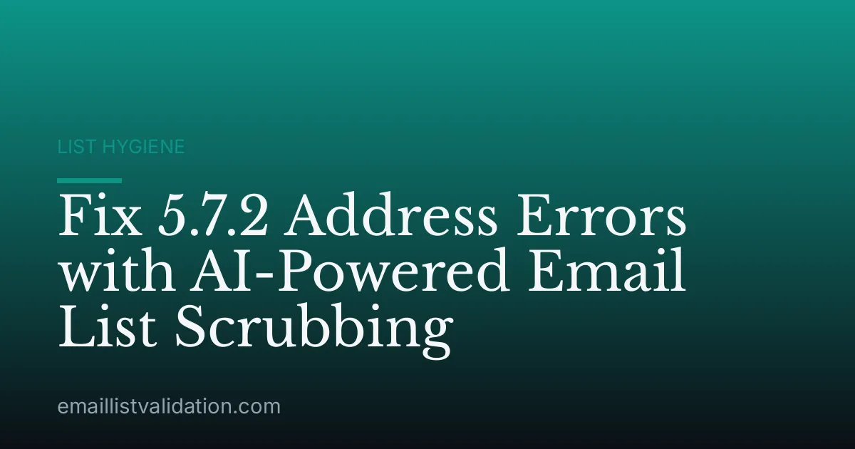 Fix 5.7.2 Address Errors with AI-Powered Email List Scrubbing