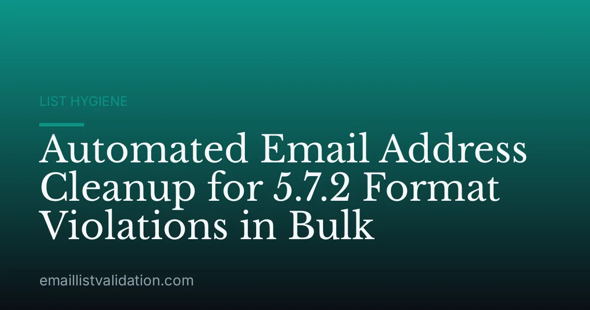 Automated Email Address Cleanup for 5.7.2 Format Violations in Bulk