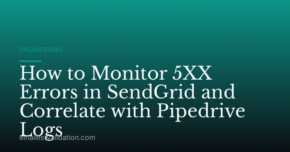 How to Monitor 5XX Errors in SendGrid and Correlate with Pipedrive Logs