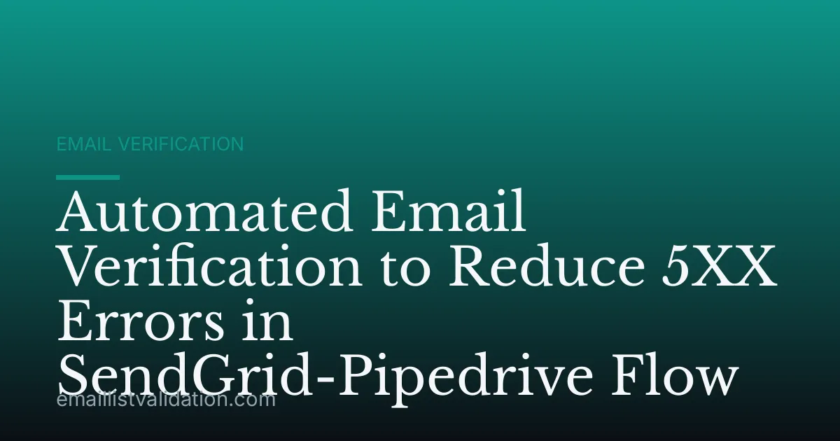 Automated Email Verification to Reduce 5XX Errors in SendGrid-Pipedrive Flow