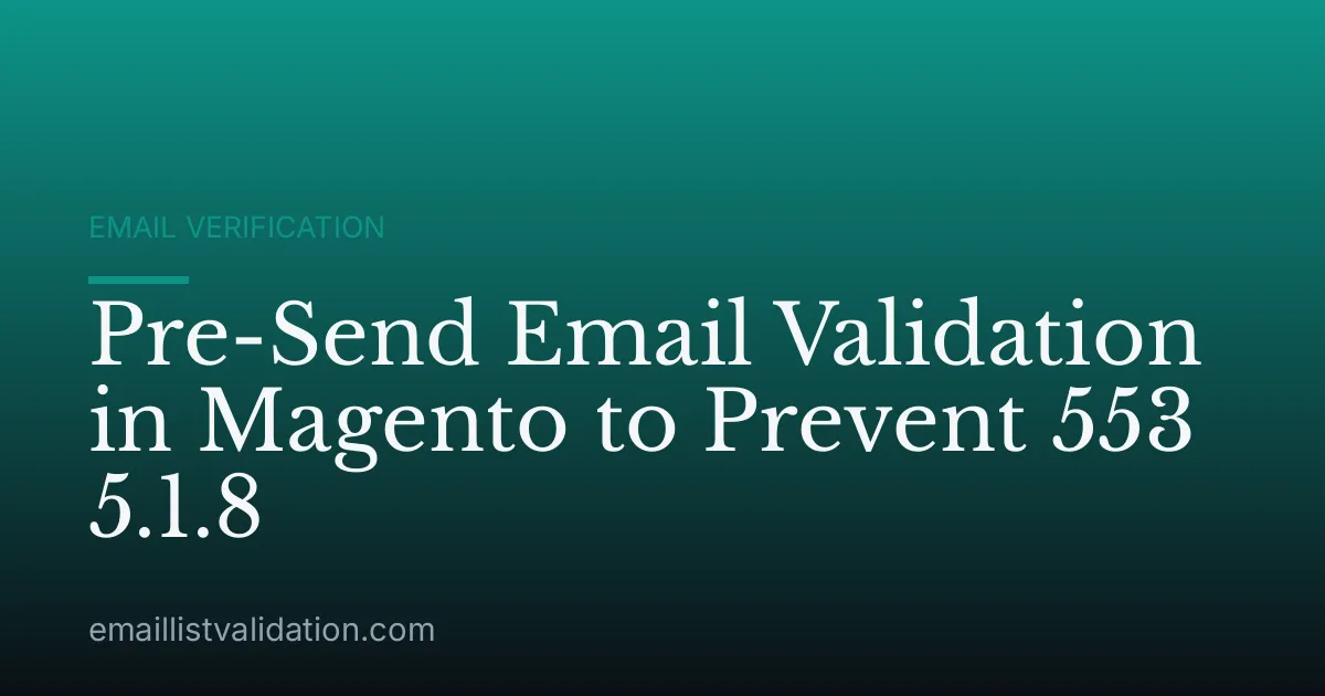 Pre-Send Email Validation in Magento to Prevent 553 5.1.8