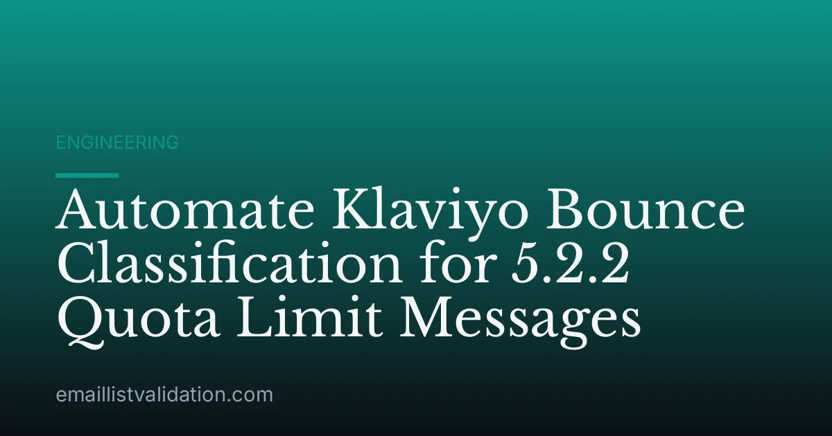 Automate Klaviyo Bounce Classification for 5.2.2 Quota Limit Messages