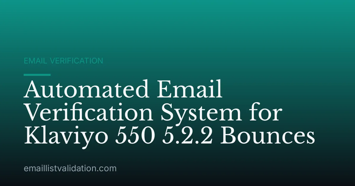Automated Email Verification System for Klaviyo 550 5.2.2 Bounces