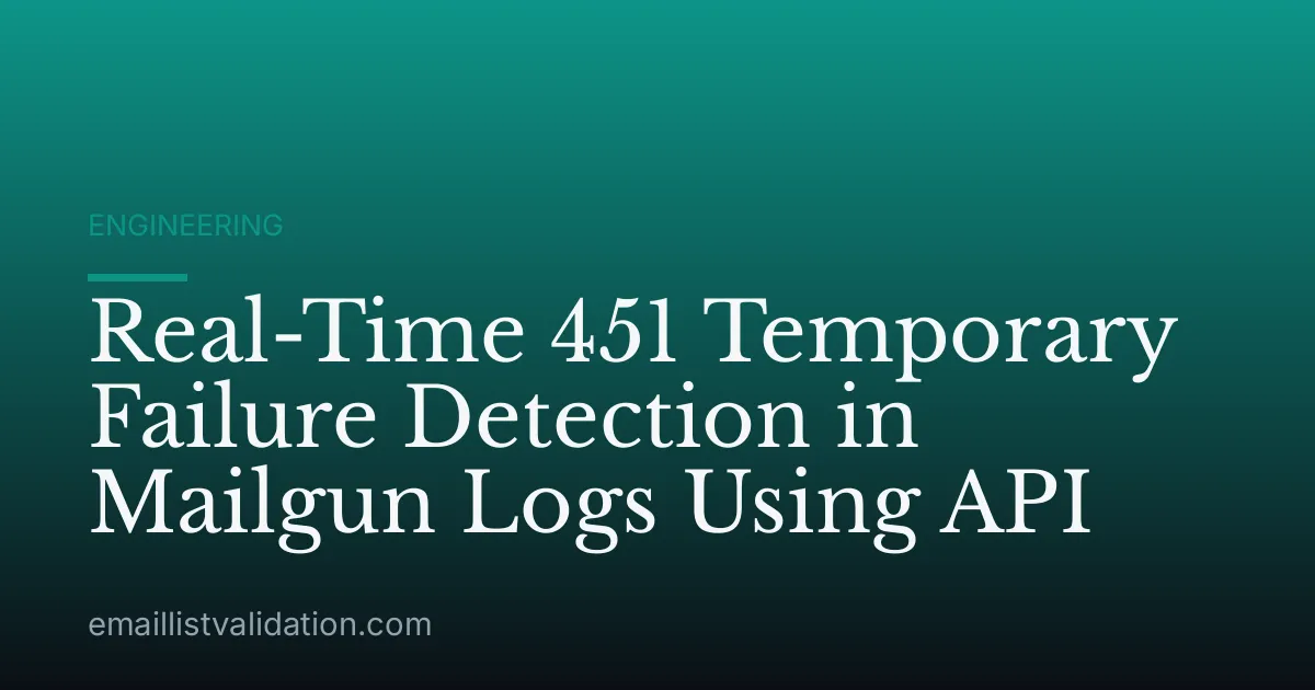 Real-Time 451 Temporary Failure Detection in Mailgun Logs Using API