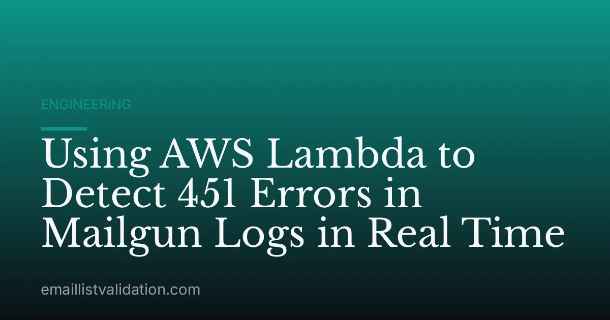 Using AWS Lambda to Detect 451 Errors in Mailgun Logs in Real Time