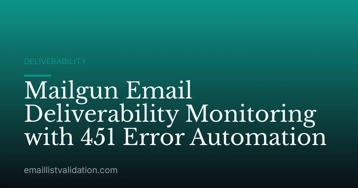 Mailgun Email Deliverability Monitoring with 451 Error Automation