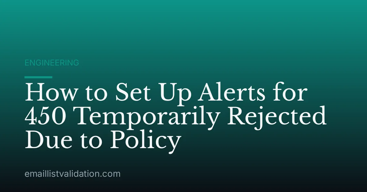 How to Set Up Alerts for 450 Temporarily Rejected Due to Policy