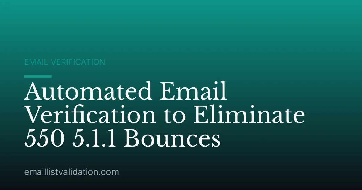 Automated Email Verification to Eliminate 550 5.1.1 Bounces