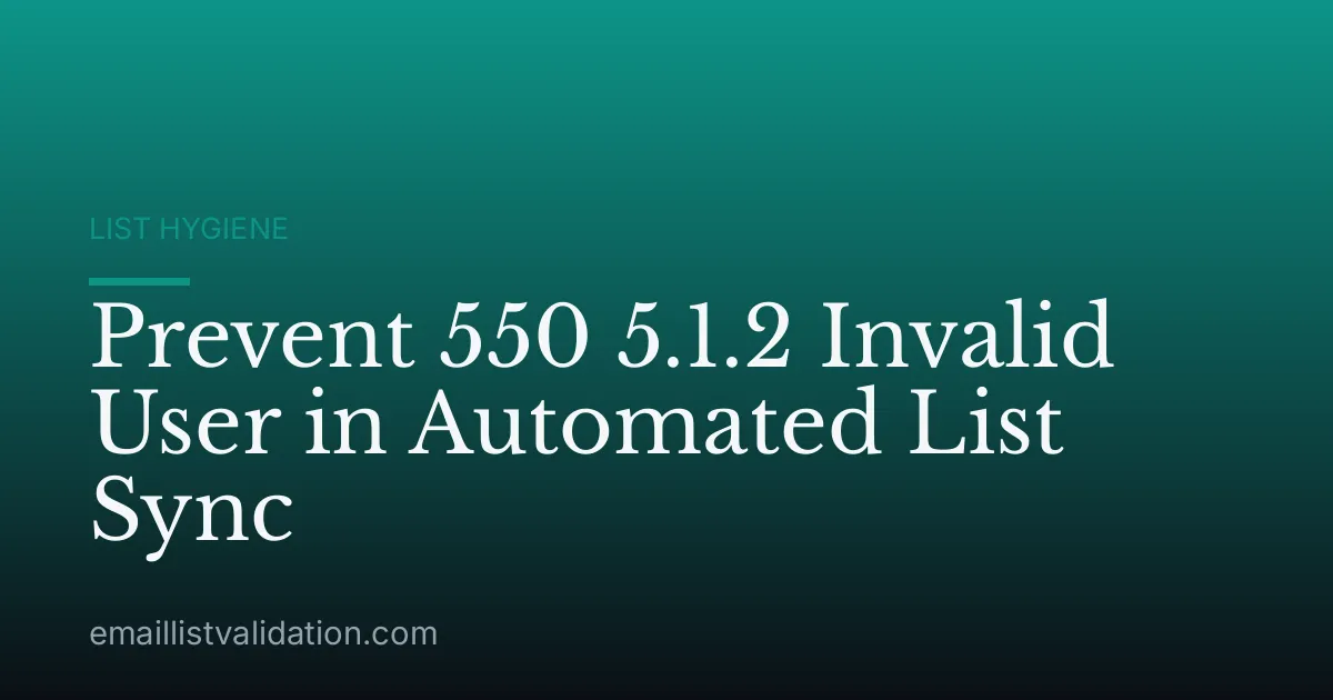 Prevent 550 5.1.2 Invalid User in Automated List Sync