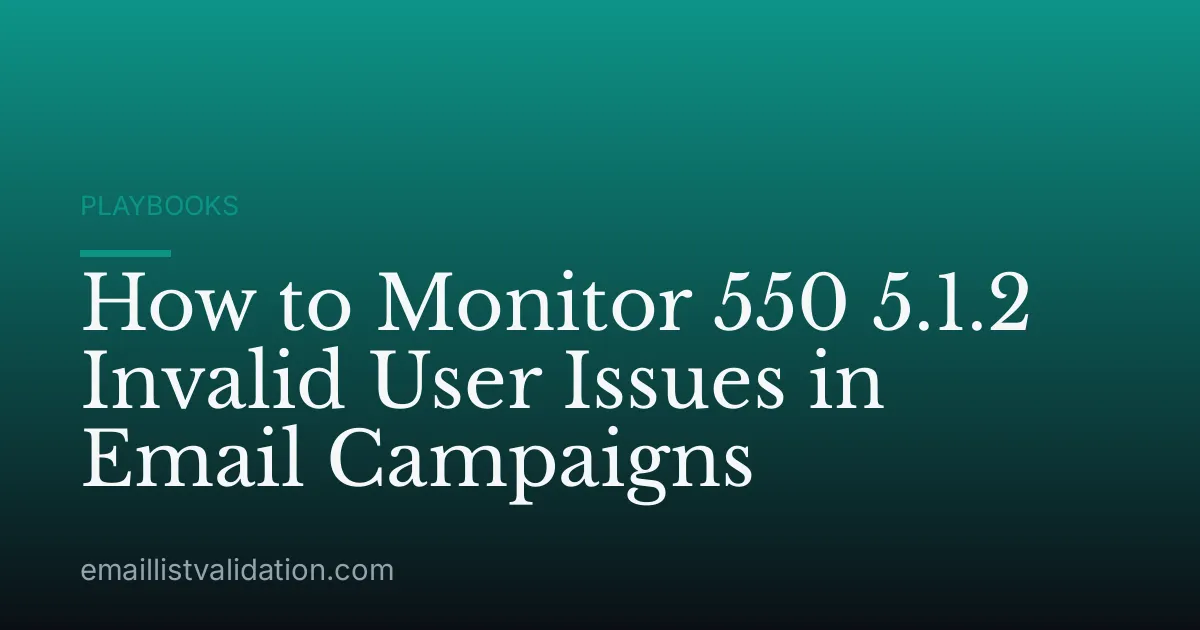 How to Monitor 550 5.1.2 Invalid User Issues in Email Campaigns
