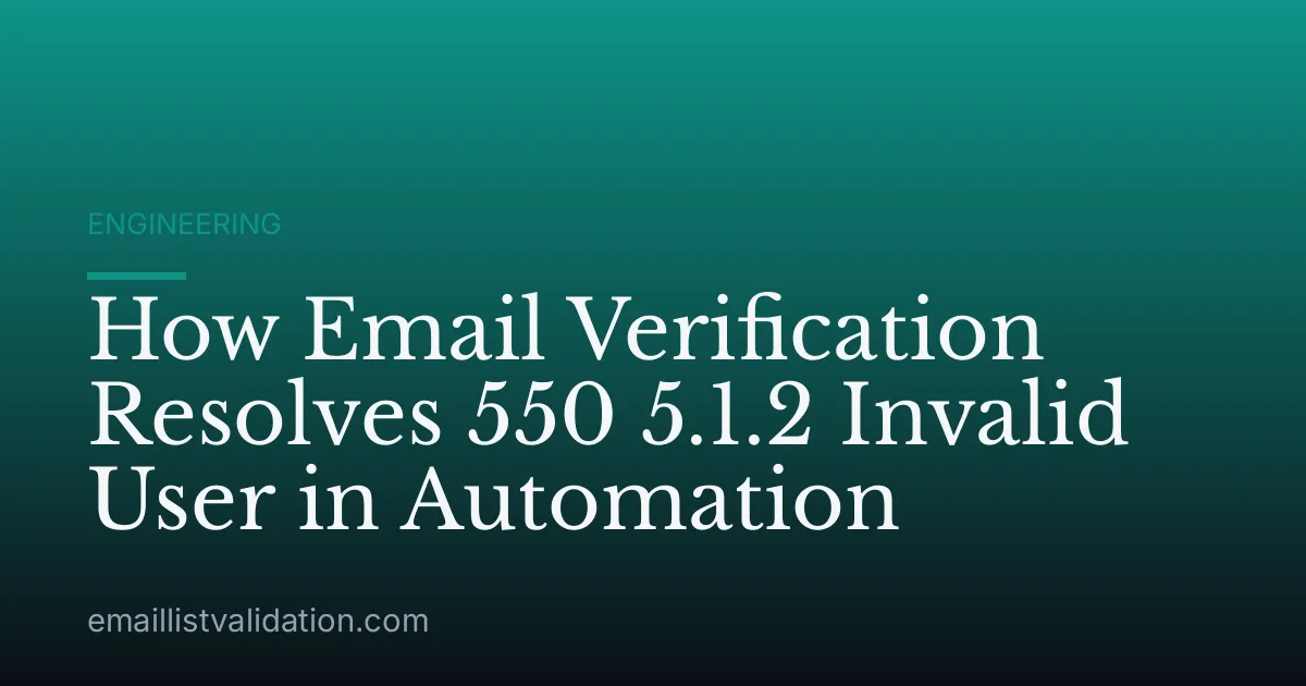 How Email Verification Resolves 550 5.1.2 Invalid User in Automation