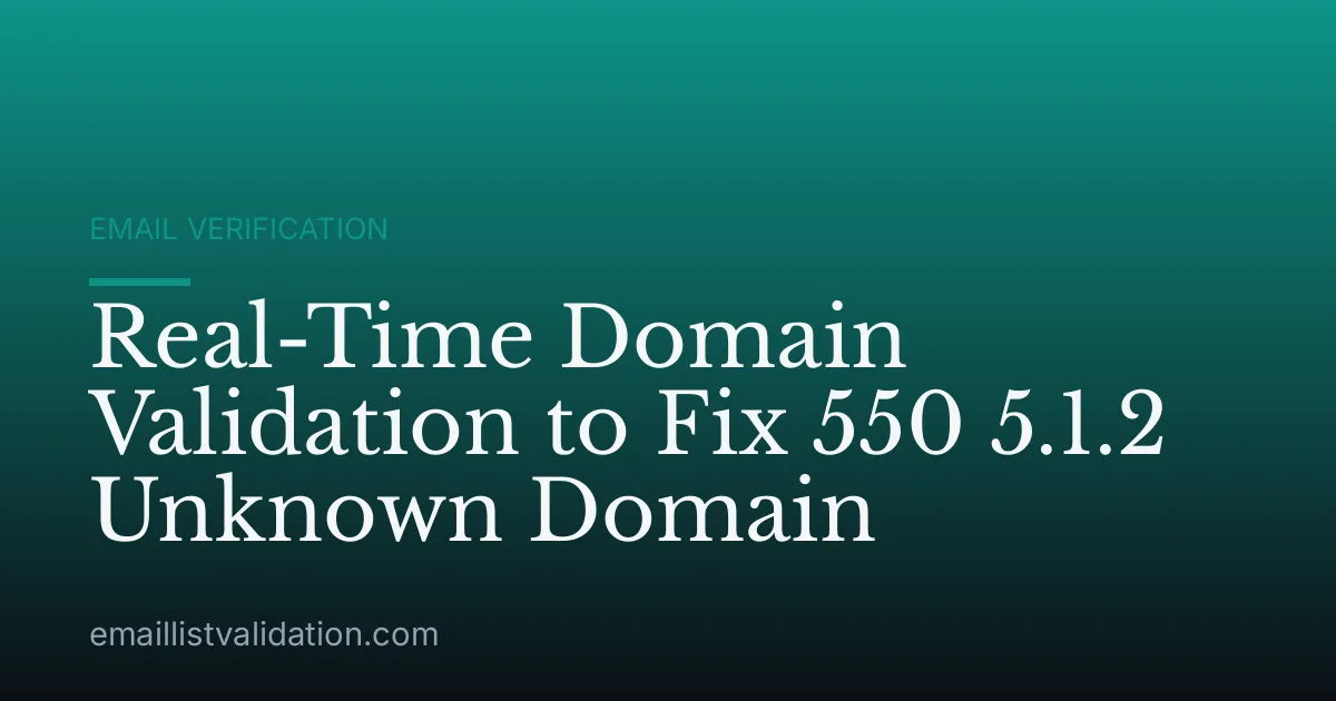 Real-Time Domain Validation to Fix 550 5.1.2 Unknown Domain