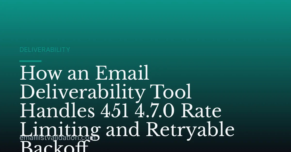 How an Email Deliverability Tool Handles 451 4.7.0 Rate Limiting and Retryable Backoff