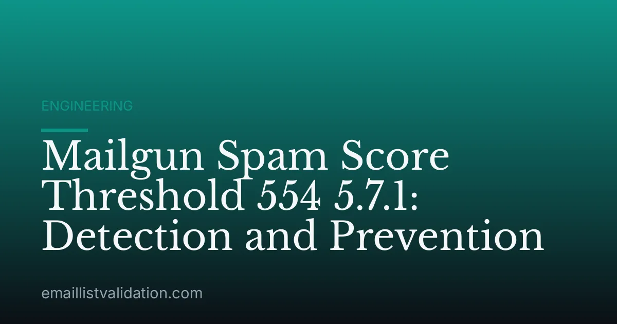Mailgun Spam Score Threshold 554 5.7.1: Detection and Prevention