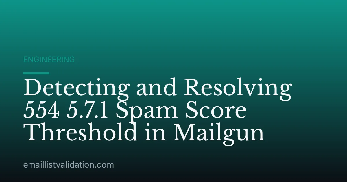 Detecting and Resolving 554 5.7.1 Spam Score Threshold in Mailgun