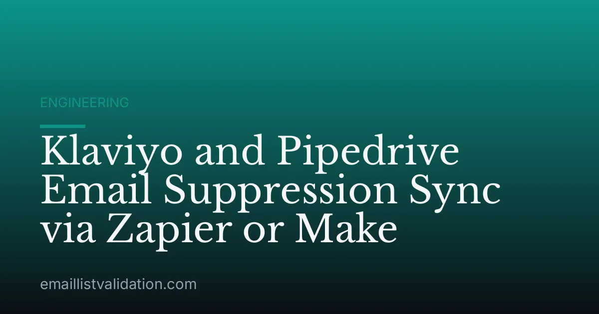 Klaviyo and Pipedrive Email Suppression Sync via Zapier or Make