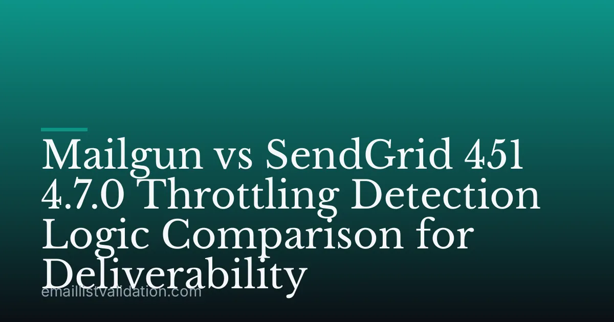Mailgun vs SendGrid 451 4.7.0 Throttling Detection Logic Comparison for Deliverability