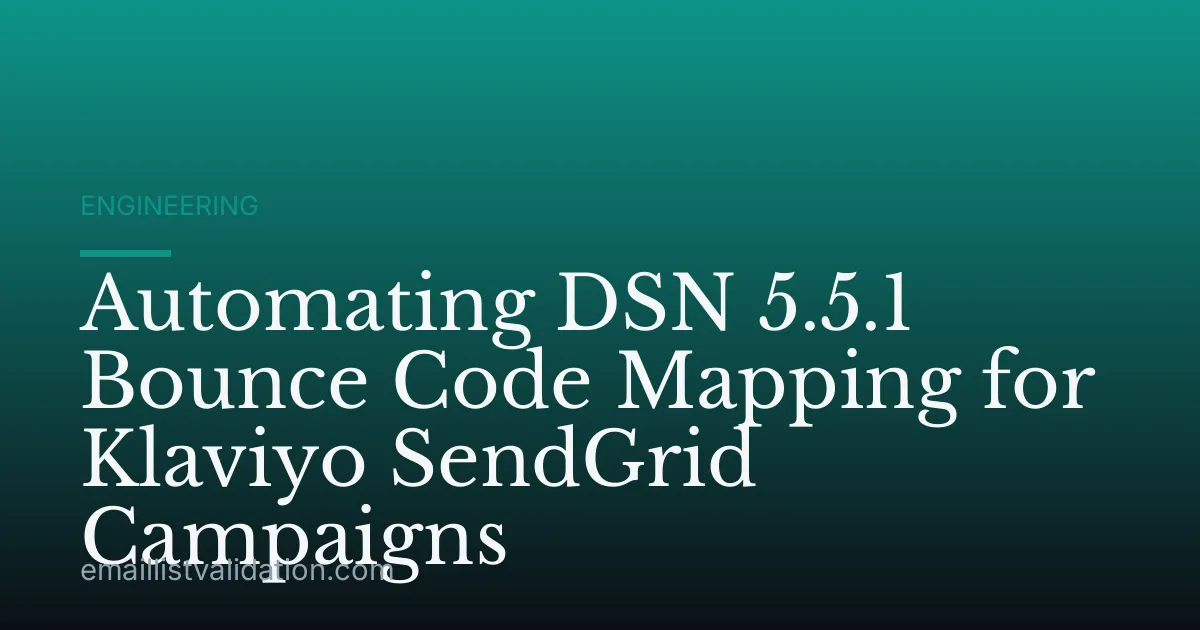 Automating DSN 5.5.1 Bounce Code Mapping for Klaviyo SendGrid Campaigns