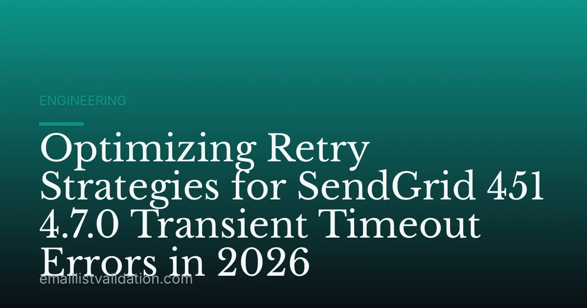 Optimizing Retry Strategies for SendGrid 451 4.7.0 Transient Timeout Errors in 2026
