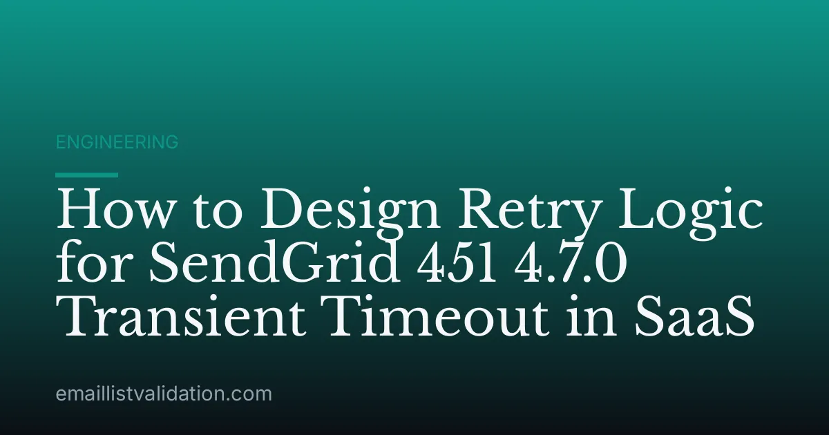 How to Design Retry Logic for SendGrid 451 4.7.0 Transient Timeout in SaaS