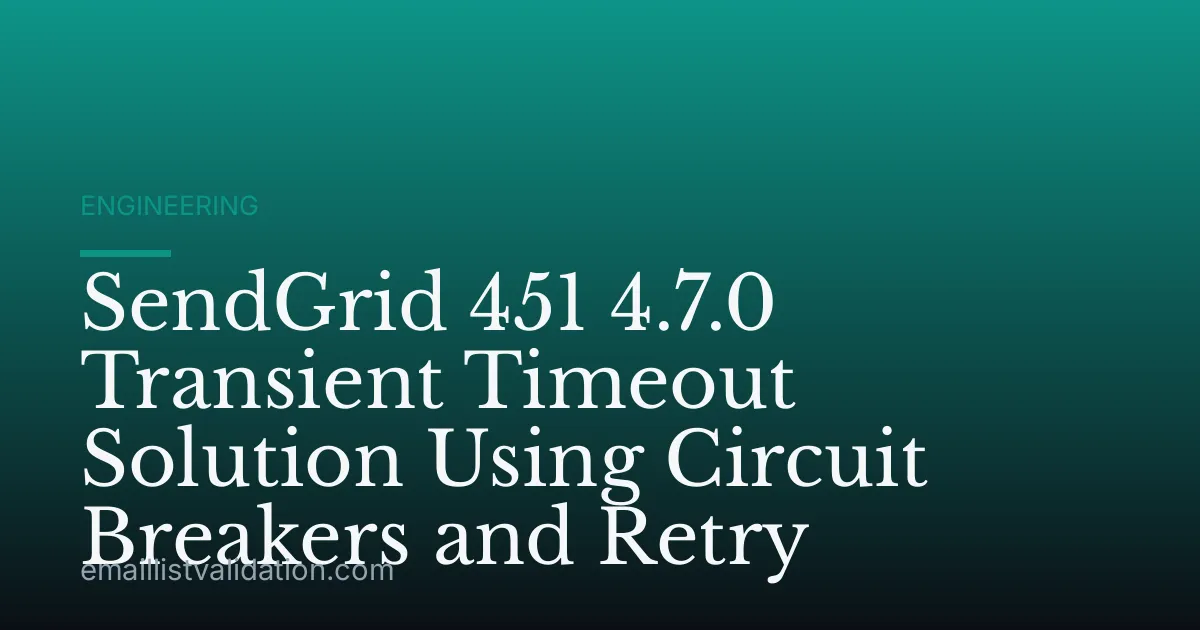 SendGrid 451 4.7.0 Transient Timeout Solution Using Circuit Breakers and Retry