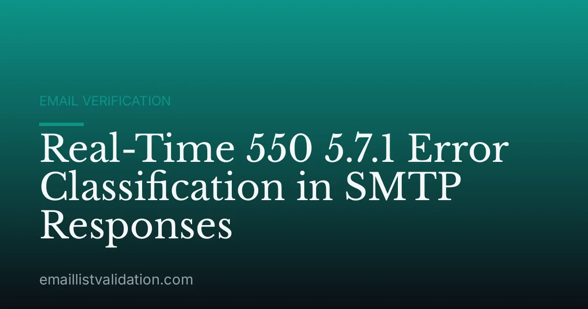 Real-Time 550 5.7.1 Error Classification in SMTP Responses