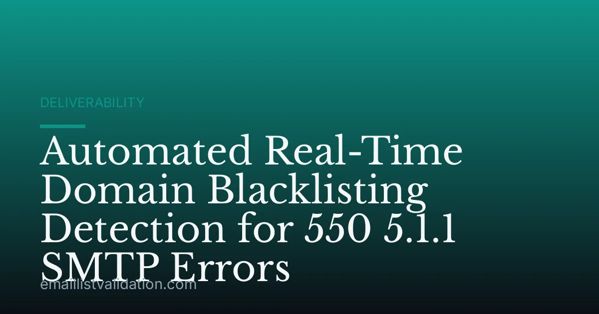 Automated Real-Time Domain Blacklisting Detection for 550 5.1.1 SMTP Errors