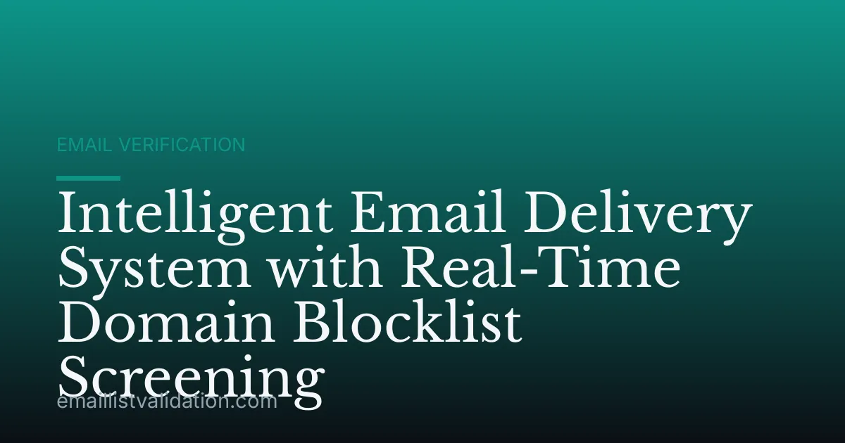 Intelligent Email Delivery System with Real-Time Domain Blocklist Screening