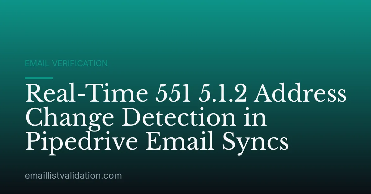 Real-Time 551 5.1.2 Address Change Detection in Pipedrive Email Syncs