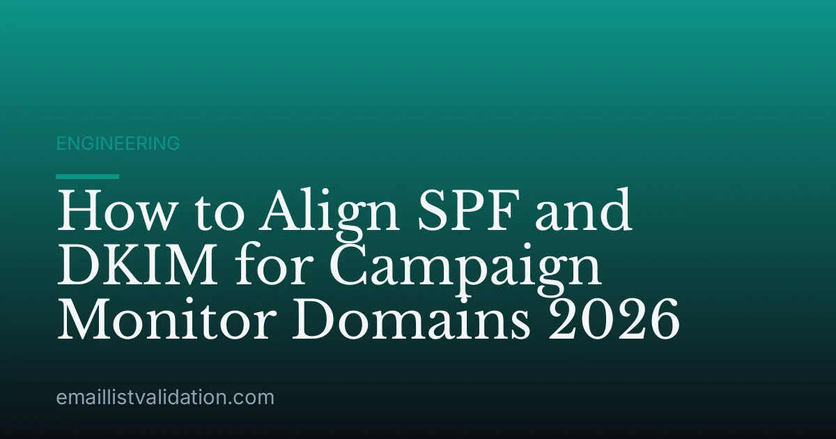 How to Align SPF and DKIM for Campaign Monitor Domains 2026