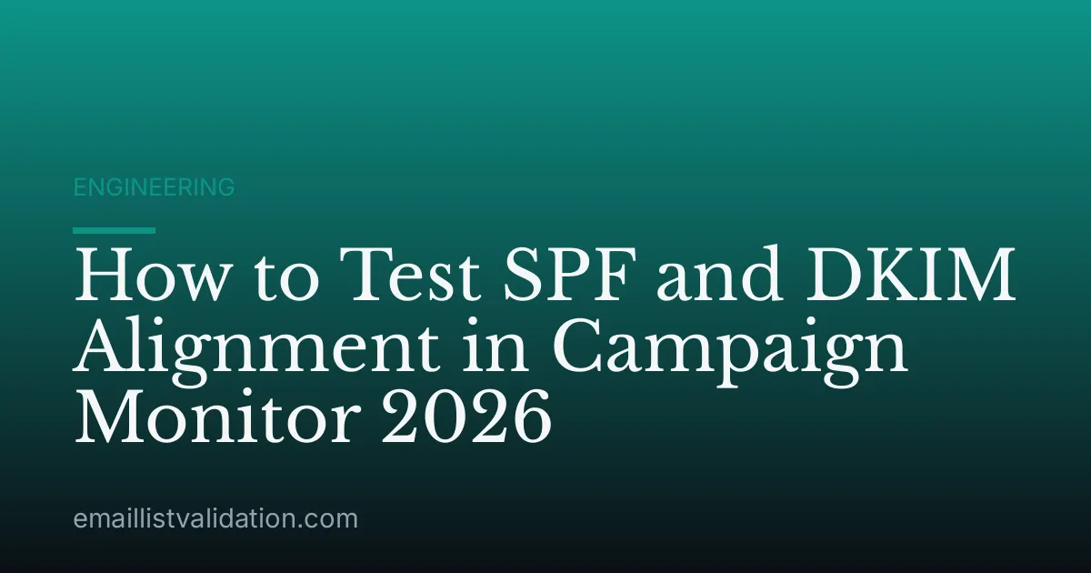 How to Test SPF and DKIM Alignment in Campaign Monitor 2026
