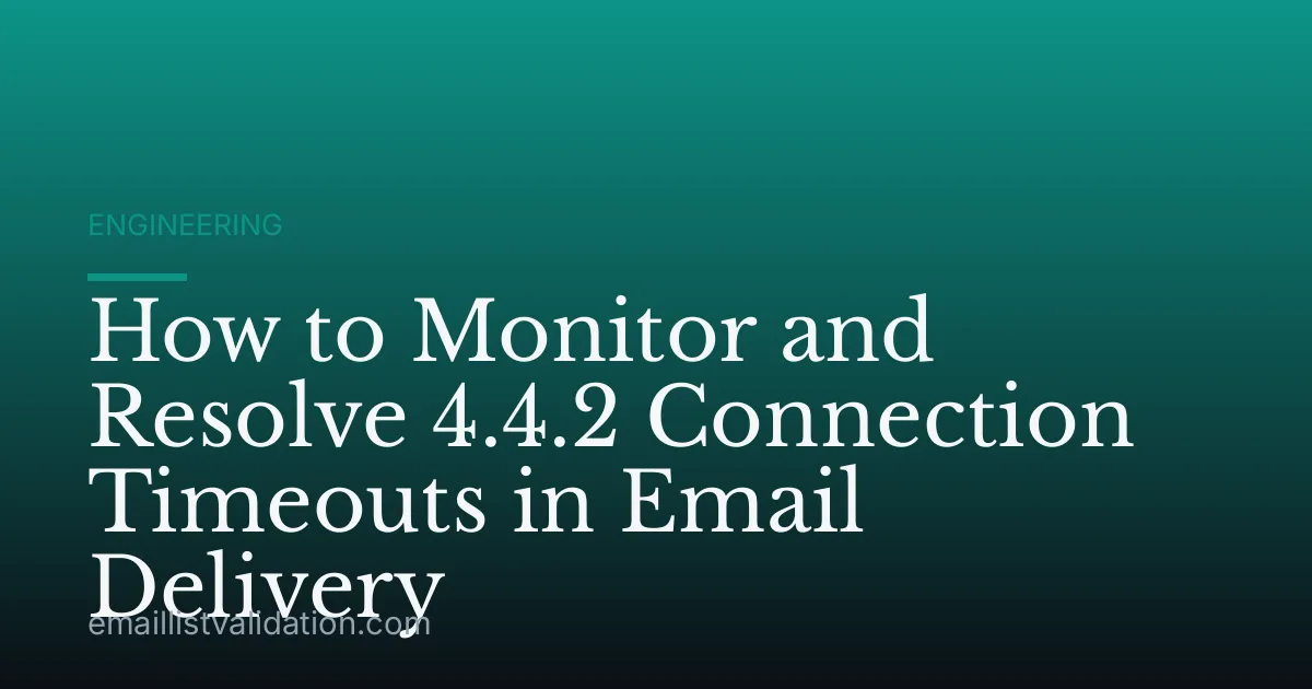 How to Monitor and Resolve 4.4.2 Connection Timeouts in Email Delivery