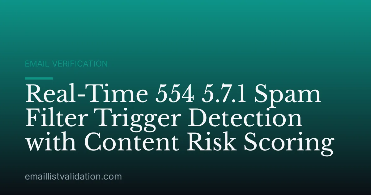 Real-Time 554 5.7.1 Spam Filter Trigger Detection with Content Risk Scoring