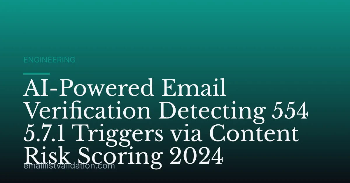 AI-Powered Email Verification Detecting 554 5.7.1 Triggers via Content Risk Scoring 2024