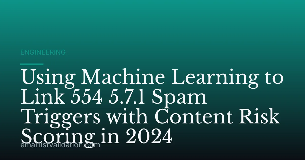 Using Machine Learning to Link 554 5.7.1 Spam Triggers with Content Risk Scoring in 2024