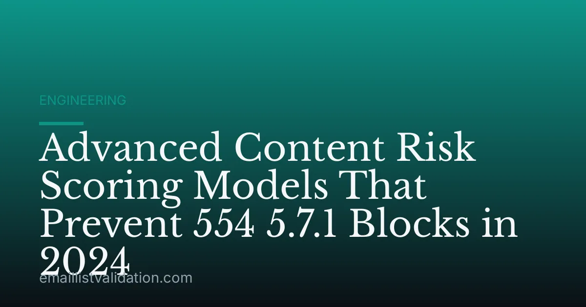 Advanced Content Risk Scoring Models That Prevent 554 5.7.1 Blocks in 2024