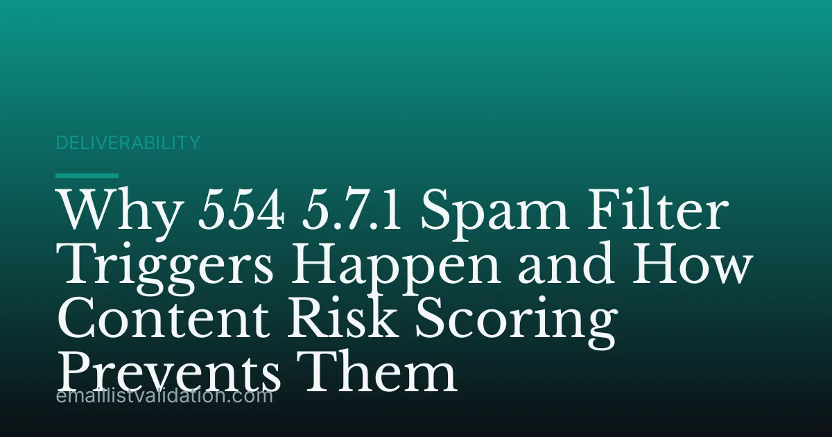 Why 554 5.7.1 Spam Filter Triggers Happen and How Content Risk Scoring Prevents Them