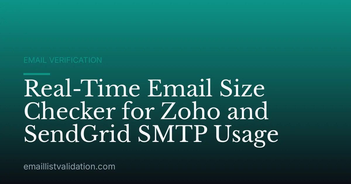 Real-Time Email Size Checker for Zoho and SendGrid SMTP Usage
