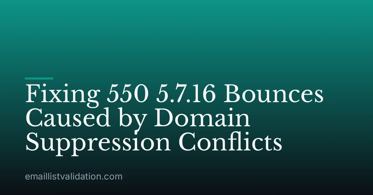 Fixing 550 5.7.16 Bounces Caused by Domain Suppression Conflicts