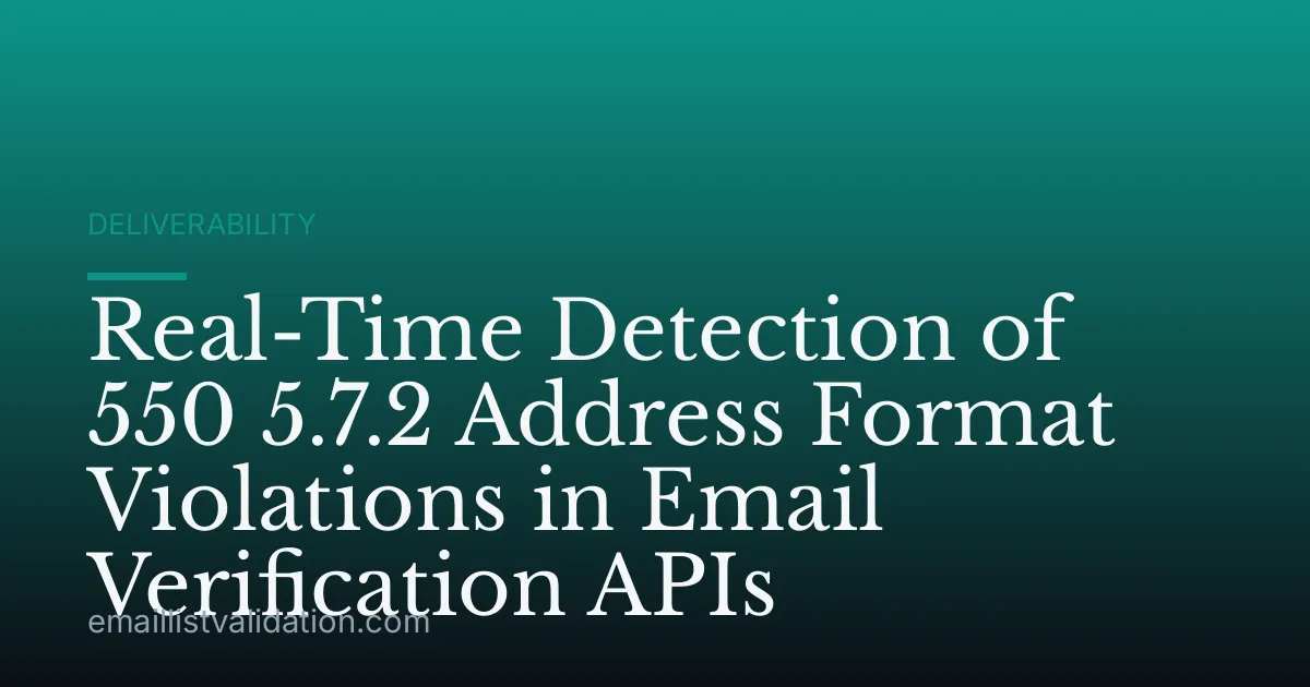 Real-Time Detection of 550 5.7.2 Address Format Violations in Email Verification APIs