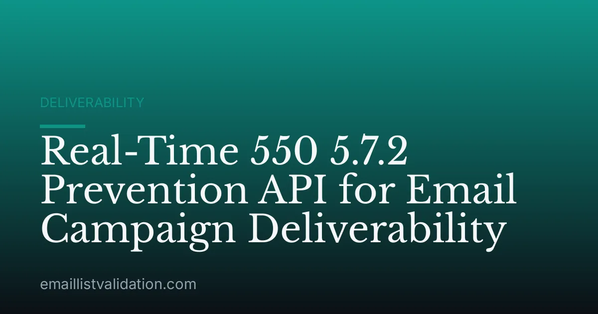 Real-Time 550 5.7.2 Prevention API for Email Campaign Deliverability