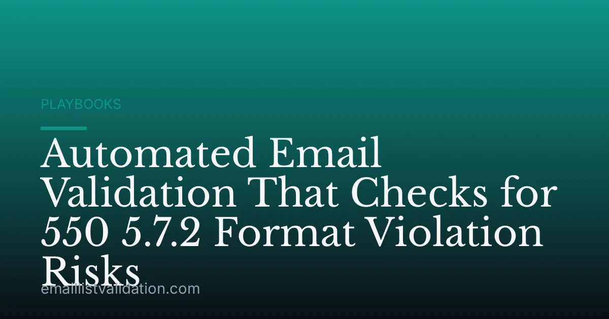 Automated Email Validation That Checks for 550 5.7.2 Format Violation Risks