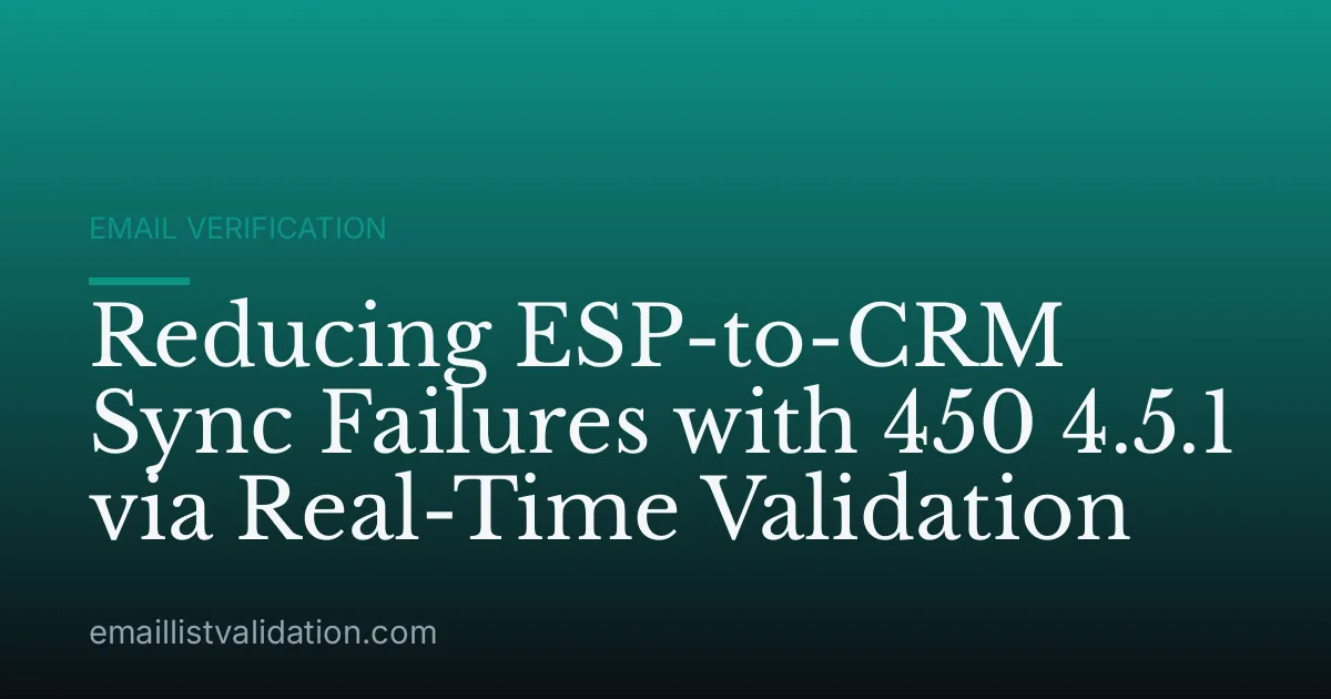 Reducing ESP-to-CRM Sync Failures with 450 4.5.1 via Real-Time Validation