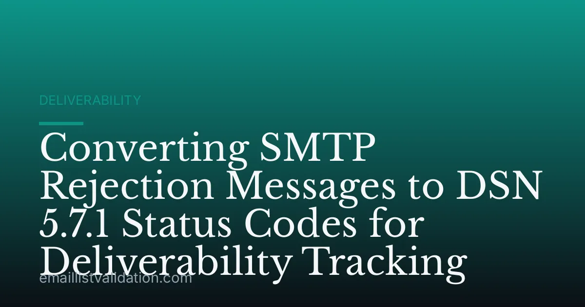 Converting SMTP Rejection Messages to DSN 5.7.1 Status Codes for Deliverability Tracking