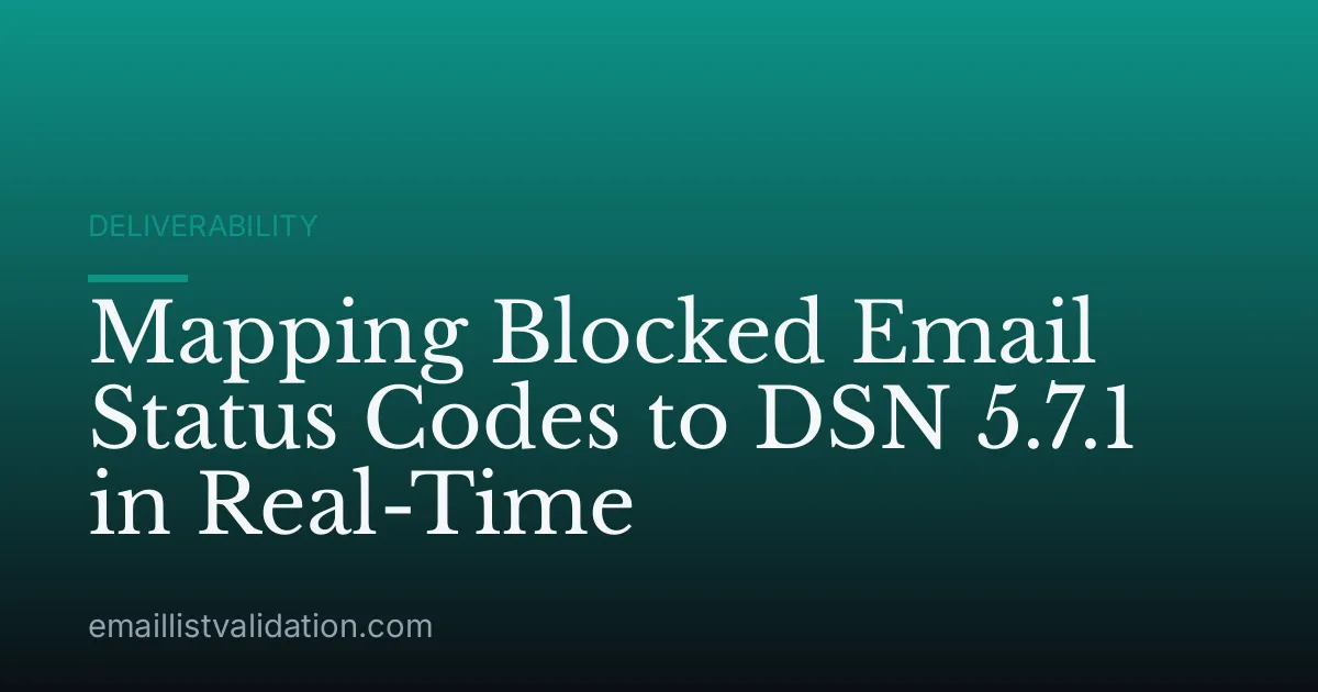 Mapping Blocked Email Status Codes to DSN 5.7.1 in Real-Time